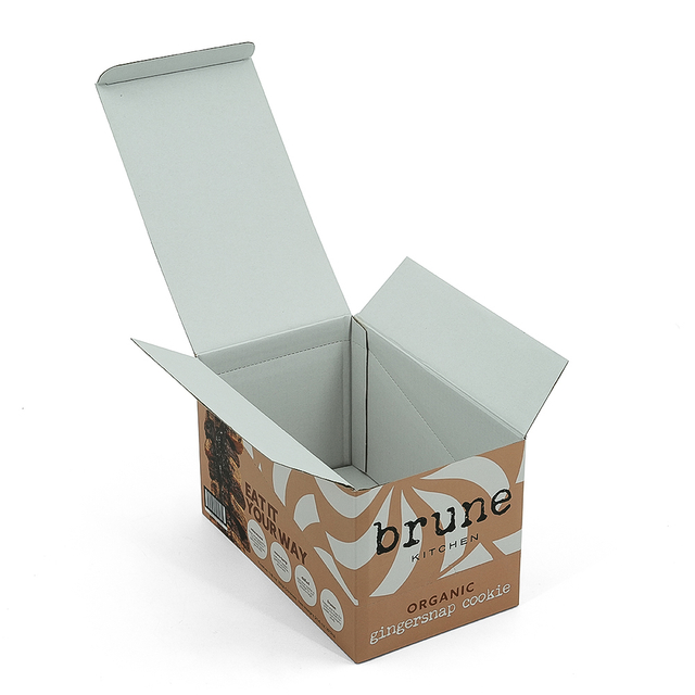 Custom Printed Kraft Tuck Top Foldable Organic Cookie Shipping Box