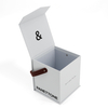 Custom White Rigid Panettone Box with PU Leather Carry Handle Wholesale