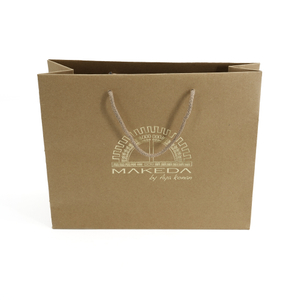 Eco-Friendly Brown Kraft Paper Bag with Gold Foil Logo