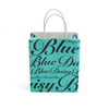 Custom Turquoise Paper Shopping Bag with All-Over Logo Print
