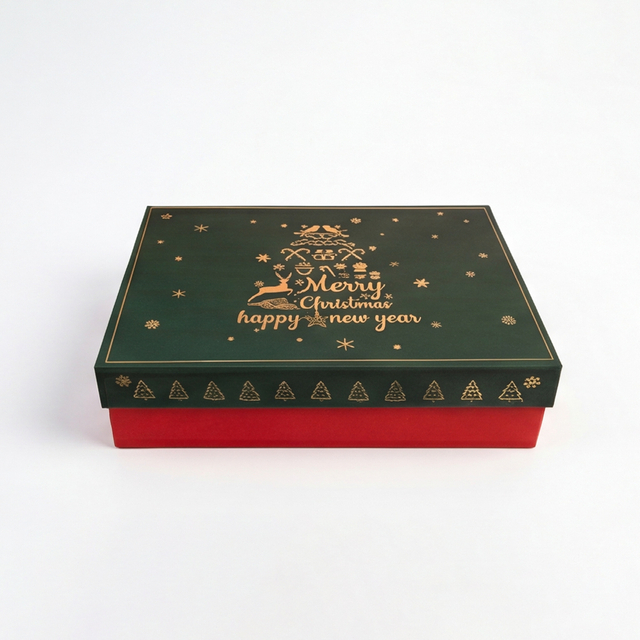 Classic Split Lid Base Rigid Christmas Packaging Box for Corporate Gifts