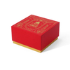 Red Gold Two-Tone Christmas Lid & Base Rigid Gift Box with Printed Satin Ribbon