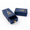 Navy Blue Slide Drawer Rigid Christmas Gift Box with Gold Foil Print