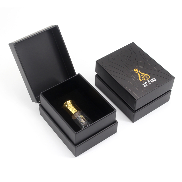 Matte Black Flip Lid Rigid Oud Oil Packaging Box